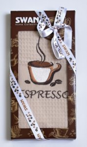 Dárkové balení utěrky SWAN Espresso 50x70 cm 1 ks - bavlna