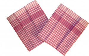Utěrka PAR růžovobílá kostka 45x65 cm balení 3 ks - bavlna