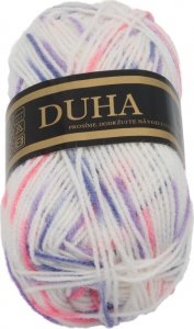 Příze DUHA - 50g / 150 m - bílá, růžová, fialová, modrá