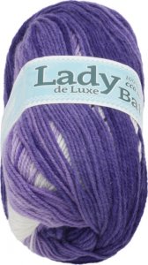 Příze LADY de Luxe BATIK - 100g / 238 m - bílá, fialová
