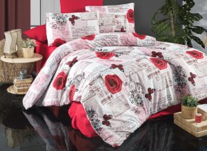 Povlečení francouzské bavlna 240x220,70x90 Red roses