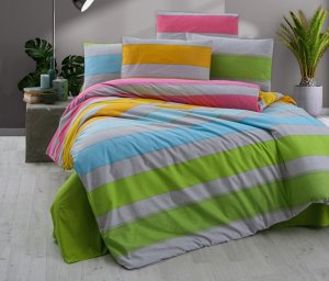 Brotex Obliečky francúzske bavlna 240x220,70x90 Rainbow color, Výber zapínanie: zips