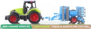 Traktor se secím strojem