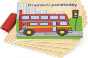 Dřevěná knížka - dopravní prostředky český jazyk