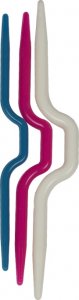 Jehlice pomocné pletací - 11 cm délka - prohnuté - mix barev