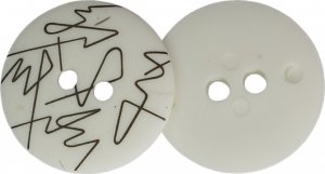 Knoflík - prům. 25 mm - bílý s čárami
