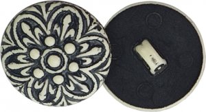 Knoflík - prům. 18 mm - mandala černobílá