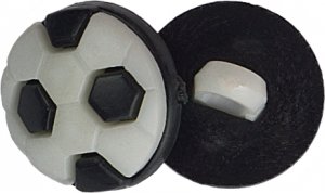 Knoflík - prům. 14 mm - míč černý