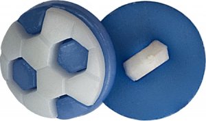 Knoflík - prům. 14 mm - míč modrý