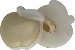 Knoflík - prům. 14 mm - jablko béžové