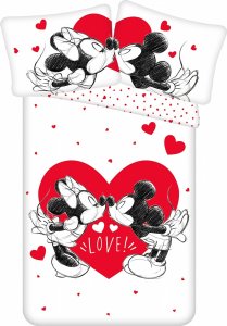 Povlečení Mickey and Minnie Love 05 140x200, 70x90 cm - bavlna