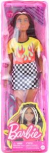 Barbie Modelka - ohnivé tričko a kostkovaná sukně HBV13 51 TV