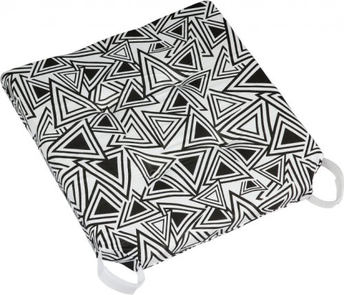 Sedák hladký Ulla - 40x40 cm, hladký - vykrojené rohy - trojúhelníky černé
