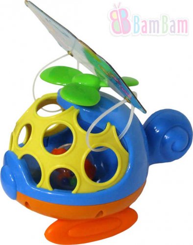 BAM BAM Baby Mini helikoptéra 14cm chrastítko koule pro miminko