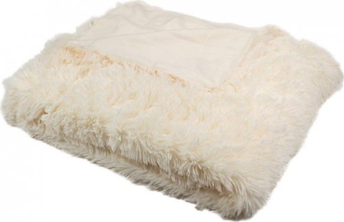 Luxusní deka s dlouhým vlasem 200x230cm SMETANOVÁ