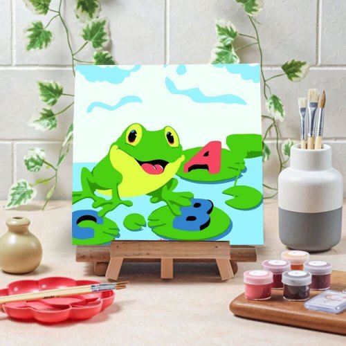 Malování podle čísel pro děti - žabka