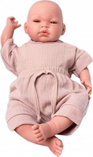 Baby Nellys 2-dílná mušelínová soupravička, tričko + kraťasky BOY, béžová, vel. 62