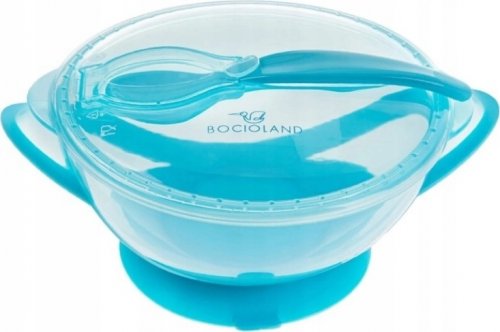 BocioLand Přísavná miska s lžičkou 360 ml, modrá
