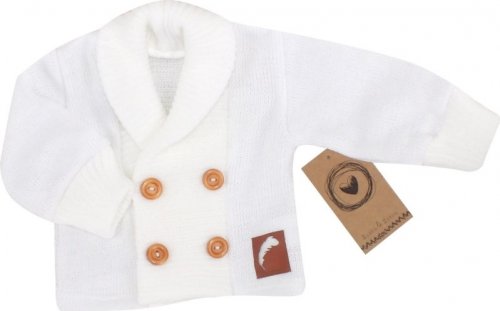 Z&Z Pletený elegantní svetřík s knoflíčky Boy, bílý, vel. 62