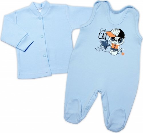 2-dílná soupravička G-baby košilka + dupačky Cool Cat, modrá, vel. 62