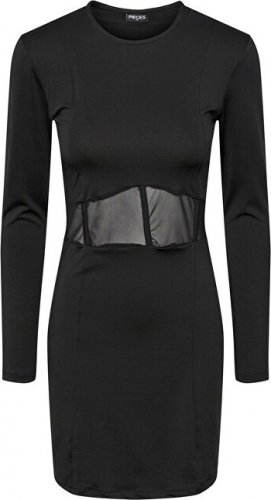 Dámské šaty PCMAJA Slim Fit 17131575 Black, S