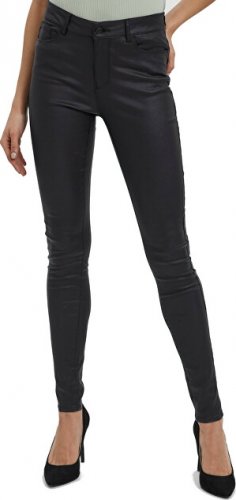 Dámské kalhoty VMSEVEN Slim Fit 10138972 Black COATED, XL/32