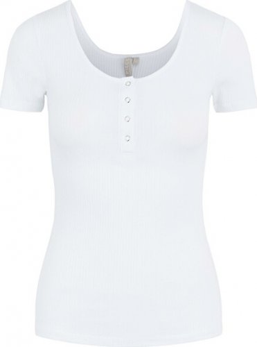 Dámské triko PCKITTE Slim Fit 17101439 Bright White, L