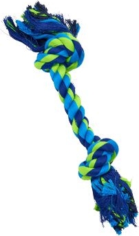 Hračka pes BUSTER Dent.Rope 2 uzly modrá/limet.30cm M
