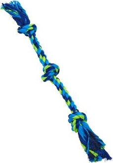 Hračka pes BUSTER Dent.Rope 3 uzly modrá/limet.50cm M