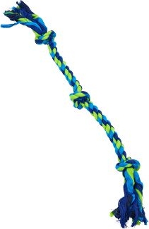 Hračka pes BUSTER Dent.Rope 3 uzly modrá/limet.63cm L