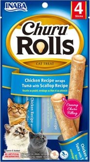 Churu Cat Rolls Chicken wraps&Tuna+Scallop cr. 4x10g