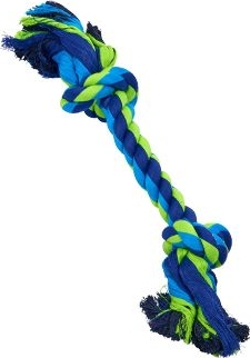 Hračka pes BUSTER Dent.Rope 2 uzly modrá/limet.40cm XL