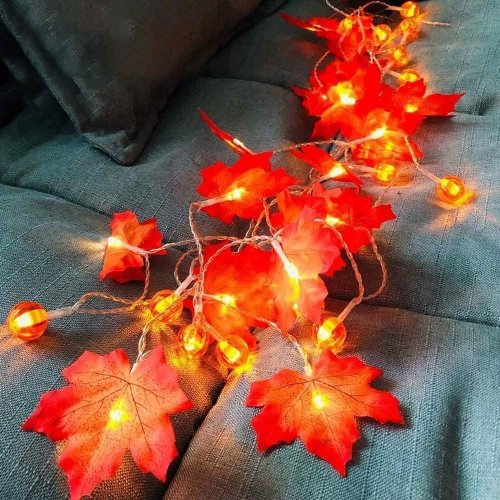 LED světelný řetěz - podzimní listí