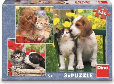 Puzzle 3x55 Zvířecí kamarádi