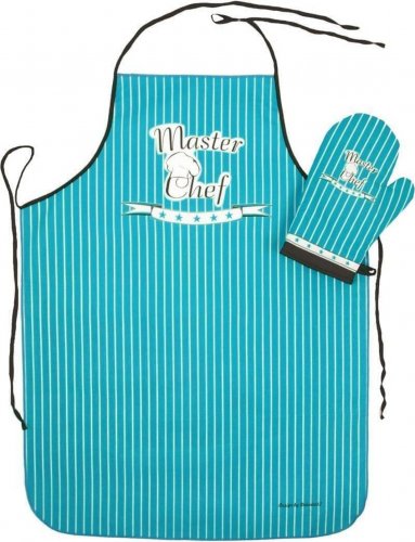 Kuchyňská zástěra Master Chef tyrkysová 62x82 cm - bavlna