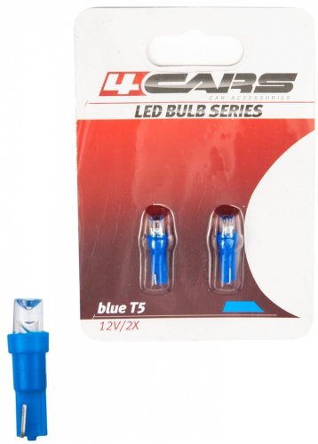 4CARS LED žárovka 1LED 12V T5 modrá