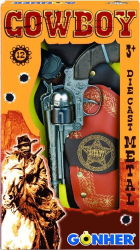 Kovbojská sada - revolver + šerifská hvězda kovový 12 ran