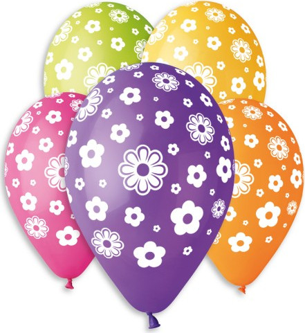 Balonek/Balonky nafukovací květiny 12'' průměr 30cm 5ks