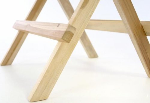Skládací zahradní stolek DIVERO - týkové dřevo neošetřené - 50 cm