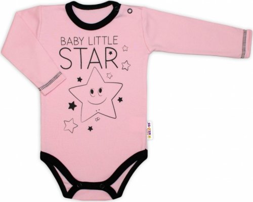 Baby Nellys Body dlouhý rukáv, růžové, Baby Little Star, vel. 68