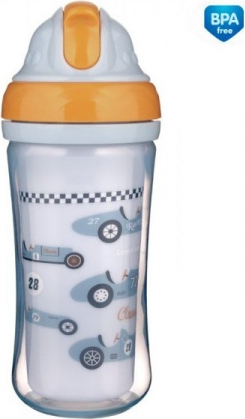 Canpol babies Sportovní láhev se slámkou Racing - sv. modrá, 260 ml