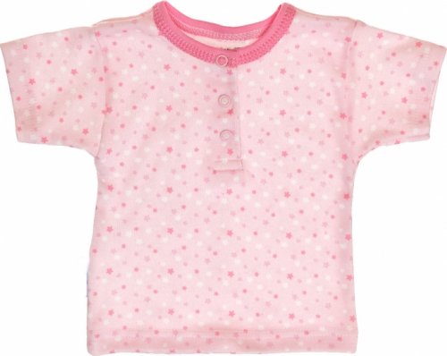 MBaby Bavlněné Polo tričko s krátkým rukávem vel. 80 Hvězdičky - růžové