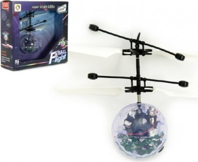 Vrtulníková koule létající plast 13x11cm s USB kabelem na nabíjení v krabičce