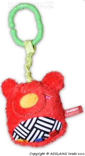 Hencz Toys Plyšová závěsná hračka - Medvídek - červený