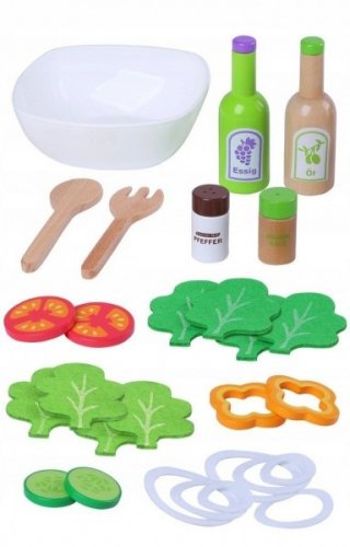 Dřevěná hračka - Sada na přípravu salátu Eco Toys