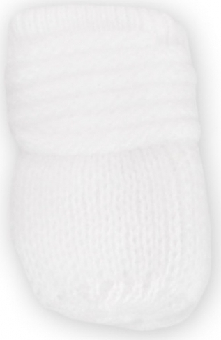 BABY NELLYS Kojenecké rukavičky pletené, zimní - bílé