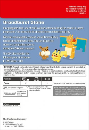 Pokémon Quest Broadburst Stone (Nintendo Switch)