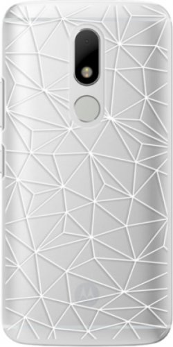 Plastové pouzdro iSaprio - Abstract Triangles 03 - white - Lenovo Moto M