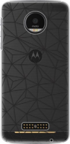 Plastové pouzdro iSaprio - Abstract Triangles 03 - black - Lenovo Moto Z