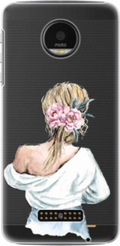 Plastové pouzdro iSaprio - Girl with flowers - Lenovo Moto Z